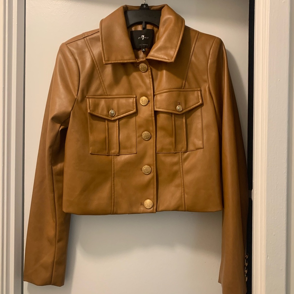 For All Mankind Tan Faux Leather Jacket